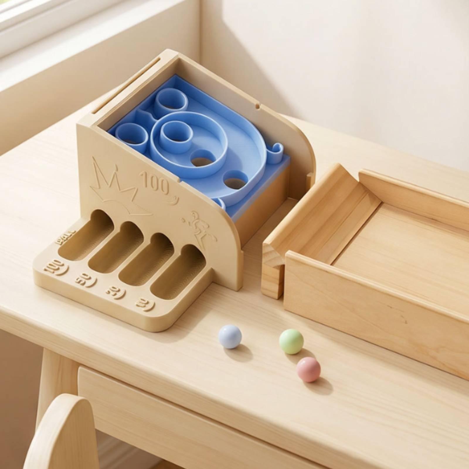 Wooden Marble Toy with Sloped  - огляд і ціна Marble Run Set