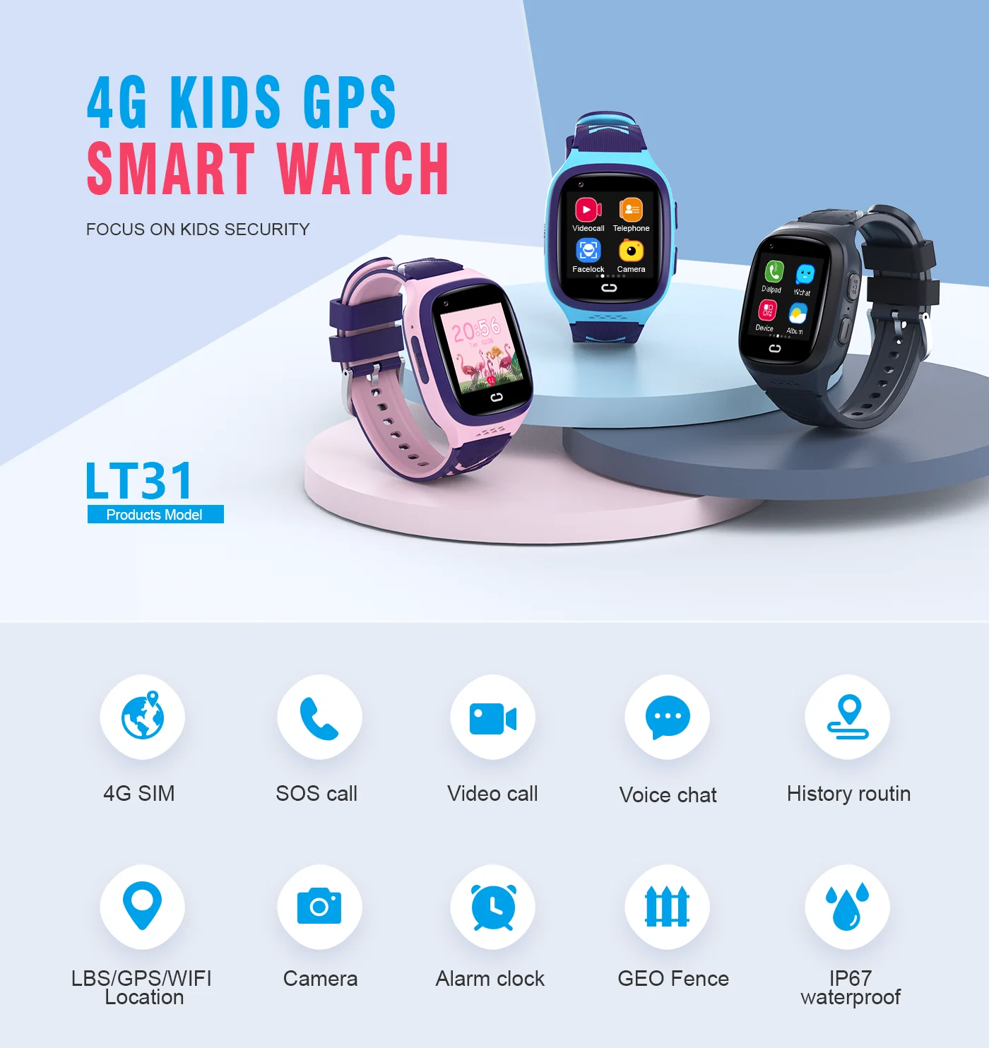 4G Kids Smartwatch SOS Waterpr - огляд і ціна Kids Smartwatch Gps